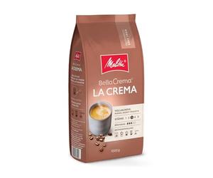 Melitta BellaCrema La Crema Café en grain 1kg, non moulu, café en grain pour machines à café, torréfaction moyenne, torréfié en Allemagne, intensité 3