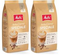 Melitta Bellacrema Speciale Café en Grains Entiers 1 Kg, Non Moulu, Café en Grains pour Machines à Café Entièrement Automatiques, Torréfaction Moyenne, Torréfié en Allemagne, Force 2 (Lot de 2)