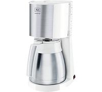 Melitta Cafetière à Filtre avec Verseuse Isotherme en Acier Inoxydable, Sélecteur d’Arôme, Enjoy Top Therm, 1.2l Blanc/Acier Brossé, 1017-07