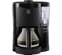 Melitta, Cafetière Filtre LOOK 1,25L Noir, Cafetière Programmable, Fonction AromaSelector, Fonction Maintien au Chaud, Porte-filtres 1x4 pour 10 tasses, Verseuse en Verre Borosilicate,1025-03,1080W