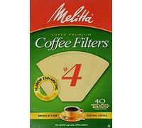 Melitta Cône filtres à café N ° 4 Marron naturel non blanchi 40 graines Lot de 2 (80 filtres Total)