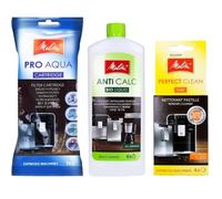 Melitta Ensemble de machines à espresso Filtre à eau Pro Aqua 1x, Détartrant liquide Anticalc Bio 250ml 1x, Onglets Perfect Clean