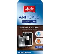 Melitta Kit d'Entretien pour Machine à Café à Grain avec Broyeur Compatible toutes marques, 4 Détartrants en Poudre + 4 Pastilles Nettoyantes