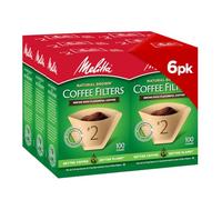 Melitta Lot de 6 filtres à café coniques Marron naturel n°2