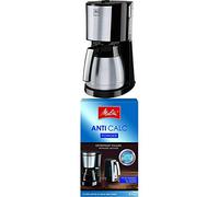 Melitta Lot Enjoy Top Therm, Cafetière Filtre avec Verseuse Isotherme, Sélecteur d’Arôme, Noir/Acier Brossé, 1017-08 Détartrant en Poudre, Pour Cafetières Filtres, 6 x 20 g