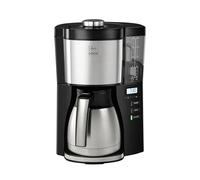 Melitta Machine à café à filtre Look V Timer 1025-18 avec carafe thermique et fonction minuterie, 1080, réservoir d'eau amovible et programme de détartrage, 1,25 litre, noire