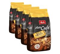 Melitta Mein Café Mild Roast, Café en Grains Entiers 1 Kg, Non Moulu, Café en Grains pour Machines à Café Entièrement Automatiques, Torréfaction Douce, Intensité 2 (Lot de 4)