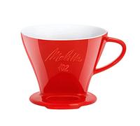 Melitta Porte Filtre à Café en Porcelaine, Pour Over, Rouge, Taille 102