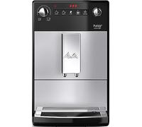 Melitta Purista Argent, Machine à Café à Grains avec Broyeur et Système d'Extraction des Arômes, Silencieuse, Mode 1 à 2 Tasses, Cafetière Expresso 1L, Automatique, F230-101