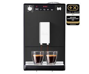 Melitta Solo Noire Mat, Machine à Café à Grains avec Broyeur et Système d'Extraction des Arômes, Affichage LED, Mode 1 à 2 Tasses, Expresso, Automatique, E950-544, 1400W