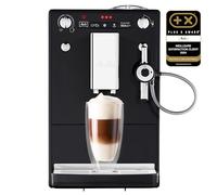 Melitta Solo & Perfect Milk Noire, Machine à Café à Grains avec Broyeur et Système d'Extraction des Arômes, Mode 1 à 2 Tasses, Auto Cappuccinatore, Affichage LED, E957-201, 1400W