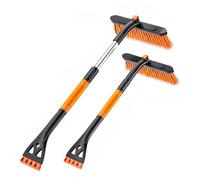 Melivarone Pelle à neige 3 en 1 rotative à 360° - Grattoir à glace / extracteur en caoutchouc / brosse anti-rayures, télescopique extensible et pliable pour voiture