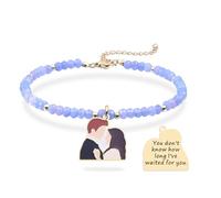 Melix Home Bracelet avec pierres naturelles « I've Waited For You » pour elle - Cadeau de couple avec pierres naturelles pour âmes sœurs et anniversaires romantiques, M, Acier inoxydable, Pas de gemme