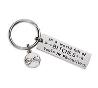 Melix Home Porte-clés pour meilleure amie, cadeau d'amitié, porte-clés mignon pour meilleure amie, idée cadeau, In a World Full of Bitches You Are My Favourite, Medium
