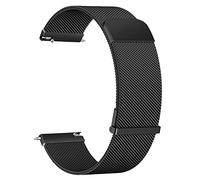 Meliya 20mm Metal Bracelet Compatible pour Samsung Watch Active 2/Active/Watch 3 41mm Femme Homme, Acier Inoxydable Réglabl, Bracelet de Replace pou Polar Ignite/Ignite 2/Ignite 3 (Noir, 20mm)
