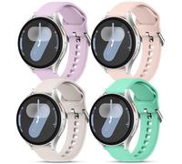 Meliya Bracelet pour Samsung Galaxy Watch 6/5/4/7/Active 2 40mm 44mm/Samsung Watch 5 Pro, 20mm Bracelet en Silicone Souple pour Samsung Watch 4/6 Classic (Violet Clair/Rose/Starlight/Vert Menthe)