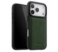 Melkco Coque pour iPhone 17 Pro Renforcée en Cuir Grainé avec Bords Surélevés