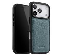 Melkco Coque pour iPhone 17 Pro Renforcée en Cuir Grainé avec Bords Surélevés
