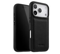 Melkco Coque pour iPhone 17 Pro Renforcée en Cuir Grainé avec Bords Surélevés