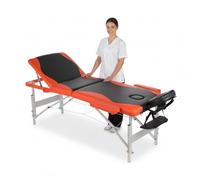 Melko 3zones Aluminum MASSOTHÉRAPIE Table LIT Noir Orange + Sac Liege
