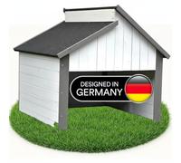 Melko Abri de garage pour robot tondeuse - En bois - 85 x 85 x 82,5 cm - Protection contre la chaleur, les rayons UV et la pluie - Gris