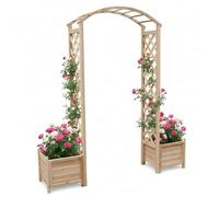 Melko Arche de jardin en bois pour plantes grimpantes Pergola avec 2 pots de fleurs