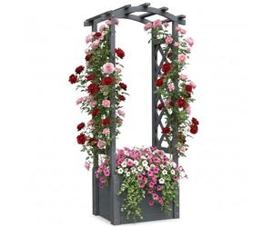 Melko Arche de rosiers avec Treillis de Jardin Arche de Jardin Colonne de rosiers Treillis en Bois Gris
