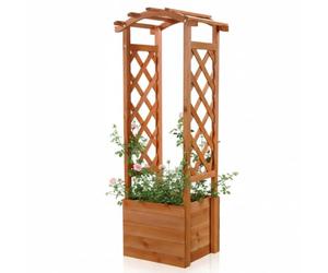 Melko Bac à Plantes avec Arceau de Roses, Planteur de Trellis, pergola Arc Rose Colonne de Roses Jardinage en Bois