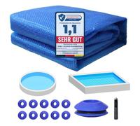 Melko Bâche solaire pour piscine - 1000 x 500 cm - Pour une conservation efficace de la chaleur - Avec œillets - Bleu - En PVC - Pour piscines