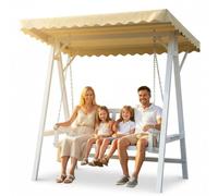 Melko Balancelle en bois Hollywood, balancelle de jardin 188 x 161 x 88 cm avec siège suspendu