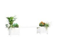 Melko Banc de Jardin Banc en Bois Blanc 2en1 Bac à Fleurs 2 bacs à Fleurs Bois Mobilier de Jardin