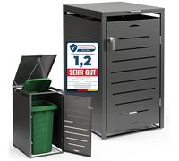 Melko Cache-poubelles anthracite | Extensible à volonté | Revêtement de poubelle pour 1 poubelle | Robuste et durable | Capacité jusqu'à 240 l