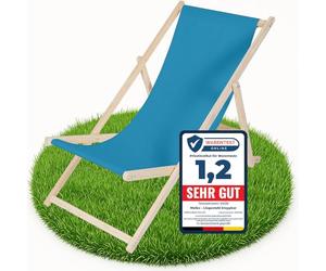 Melko Chaise longue pliante en bois - Bleu clair