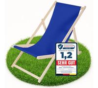 Melko Chaise longue pliante en bois - Bleu foncé