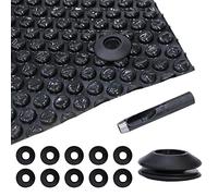 Melko Lot de 10 œillets noirs avec poinçon pour film solaire de piscine - Œillets en plastique - 28 x 28 x 12 mm - Inoxydable - Pour film de piscine