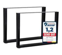 Melko Lot de 2 patins de table carrés en acier 90 x 72 cm - Pieds de table avec protection de sol