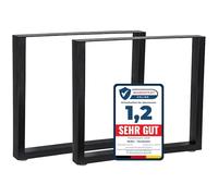 Melko Lot de 2 patins de table en tube carré 80 x 72 cm - Aspect industriel - Support de table avec protection de sol