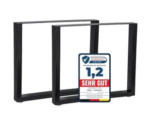 Melko Lot de 2 patins de table en tube carré 80 x 72 cm - Aspect industriel - Support de table avec protection de sol