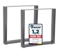 Melko Lot de 2 pieds de table en acier - 70 x 72 cm - Patins de table carrés - Pieds de meuble pour table à manger avec protection de sol