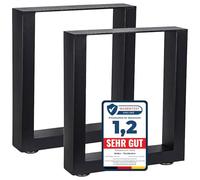 Melko Lot de 2 supports de table - En acier - Noir - 40 x 43 cm - Utilisation universelle