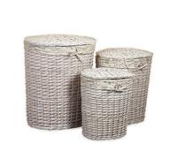 Melko Panier à linge rond en osier naturel