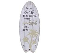 Melko Panneau de planche de surf Beach 100 cm avec crochet à vêtements - Décoration murale en bois naturel - Décoration murale rustique pour chaque pièce - Tableau en bois marin