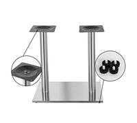 Melko Pied de table double en acier inoxydable, environ 70 x 40 x 72 cm - Peut être combiné avec un plateau de votre choix