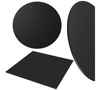 Melko Plateau de table en verre de sécurité ESG noir - Différentes tailles et formes - Plaque de sol en verre de cheminée (rond, Ø 90 cm)