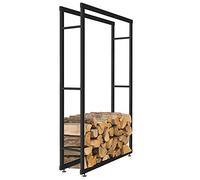 Melko Support pour bois de cheminée - 150 x 100 cm - Avec pieds réglables en hauteur - Revêtement par poudre et vis assorties - Étagère pour bois de chauffage - 150 x 100 cm