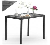 Melko Table d'appoint rectangulaire en aluminium résistante à la chaleur et aux intempéries 46 x 35 cm