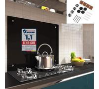 Melko trempé transparent cuisine mur arrière rétroviseur carrelage miroir de protection murale tuile de cuisine verre noir - 90x40CM