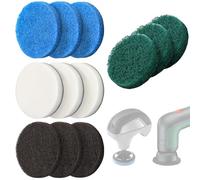 Mellbree Lot de 12 brosses de rechange 4 en 1 pour Bosch Universal Brush 6033/Dremel PC10 - Tampon en microfibre haute performance, facile à changer pour salle de bain, cuisine, jardin