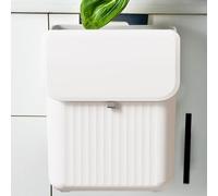 Melldrry Poubelle Suspendue Cuisine, 9L de Capacité, avec Couvercle, Poubelle de Cuisine pour Cuisine/Camping/Voiture/Salle de bain/Bureau - 28 x 16 x 26 CM