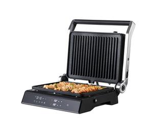 Mellerware - Grille électrique Hotty! 2000 W | Menus programmables | Plaques amovibles avec température indépendante 90-230 ºC | Minuterie | Ouverture 180º | Antiadhésif sans PFOA | Noir